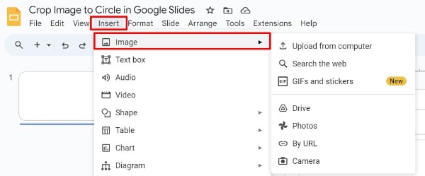 how to crop image into circle Google Slides