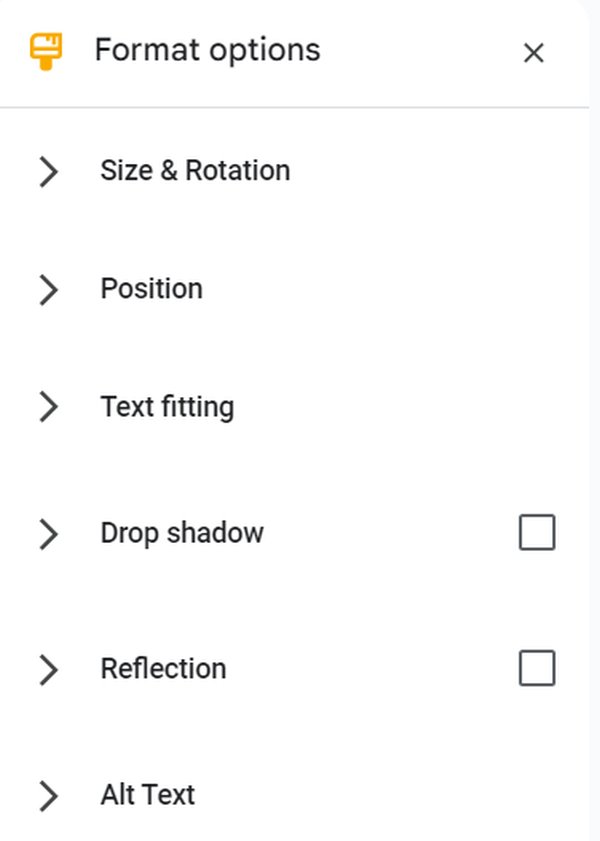 how to put shadow on text in google slides