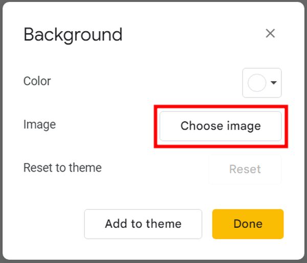 make a picture the background on google slides