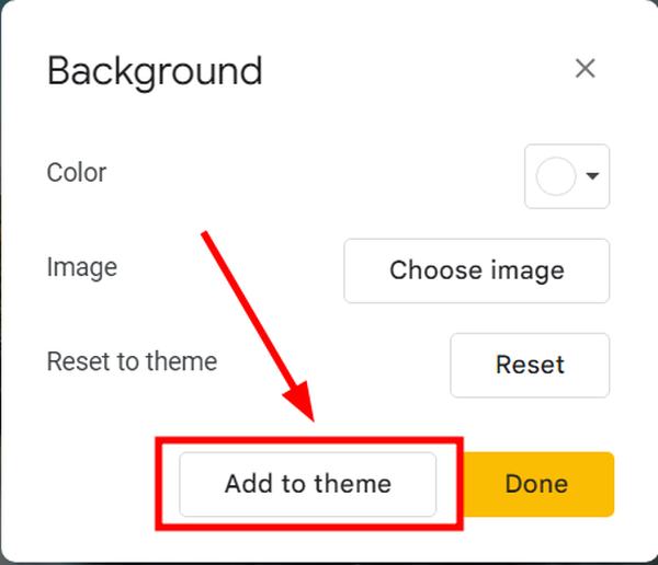 Google Slides change background