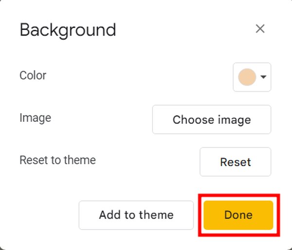 Google Slides change background color