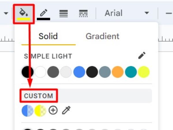 set transparent color Google Slides