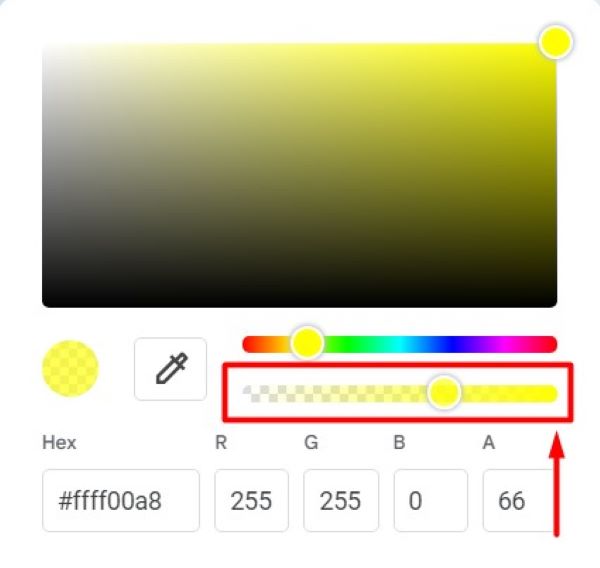 how to set transparent color in Google Slides