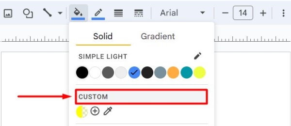 make shape color transparent in Google Slides