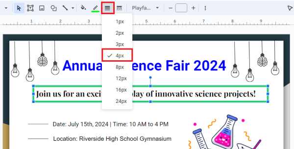 add border to text box google slides