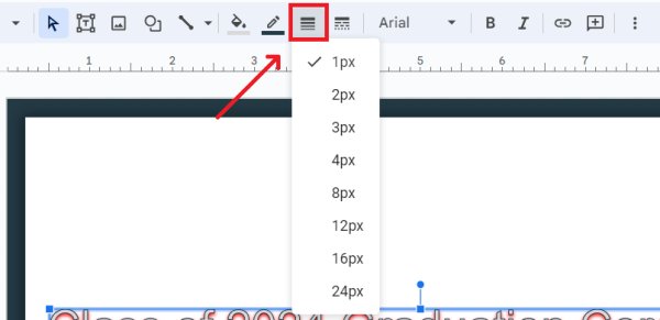 how to add text border in google slides