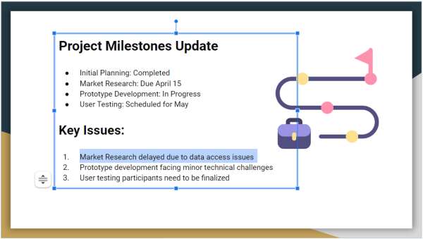 strikethrough text Google Slides