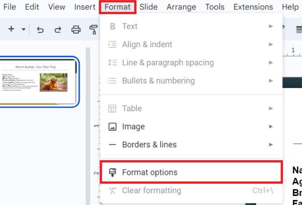 how to make a picture background transparent in Google Slides