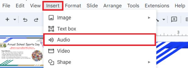 how to put background music on Google Slides