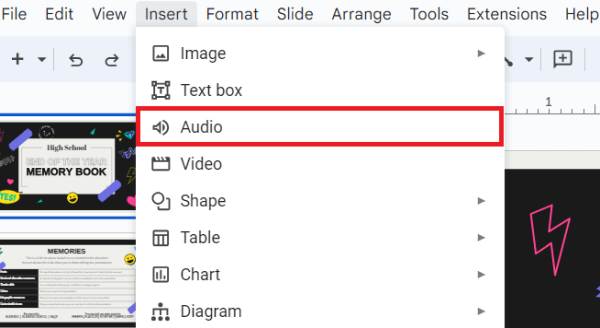 add audio to Google Slides