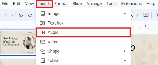 Google Slides audio recording