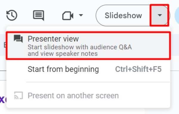 how to present with speaker notes Google Slides