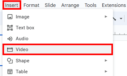 how to add a video to Google Slides