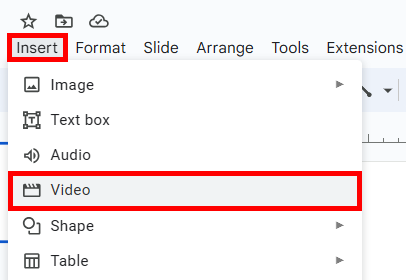 how to embed a youtube video in Google Slides