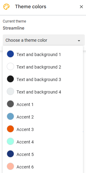 how to change the color of a theme in google slides