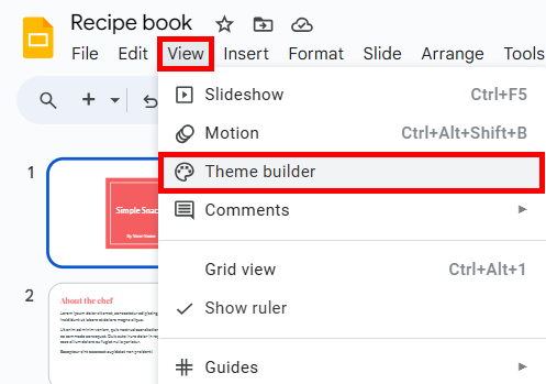 how to remove theme from Google Slides