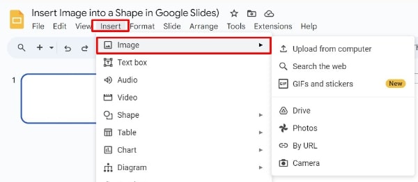 Google Slides fill shape with image