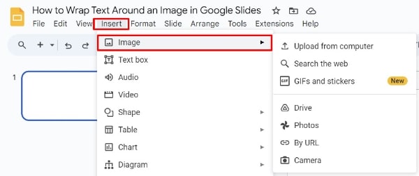 how to make text wrap around an image in Google Slides