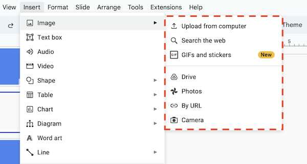 how to add a picture to a shape in Google Slides