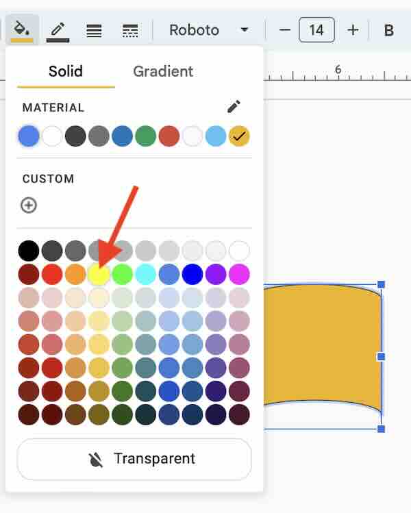 how to change the color of a shape on Google Slides