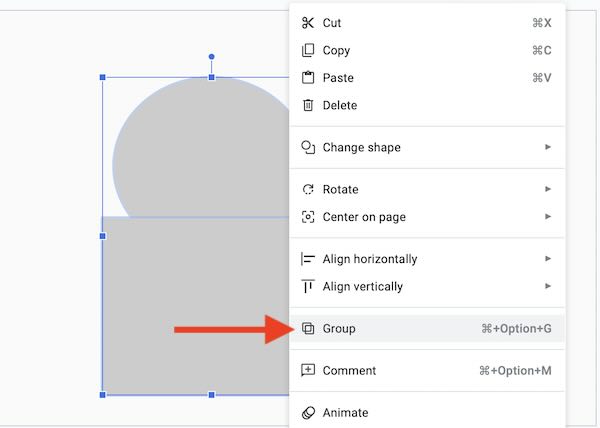 merge shapes Google Slides