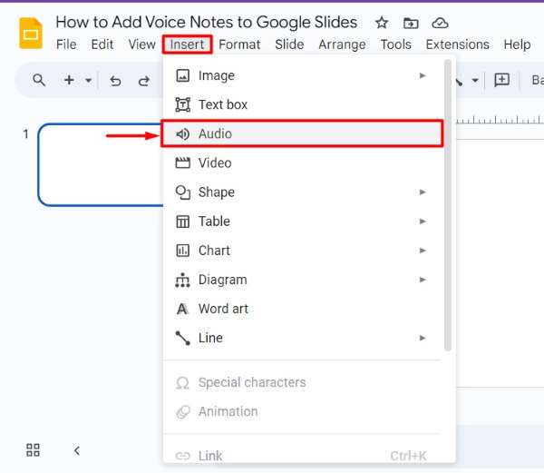 add voice notes to Google Slides