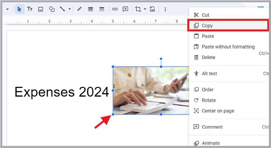 google slides blur image