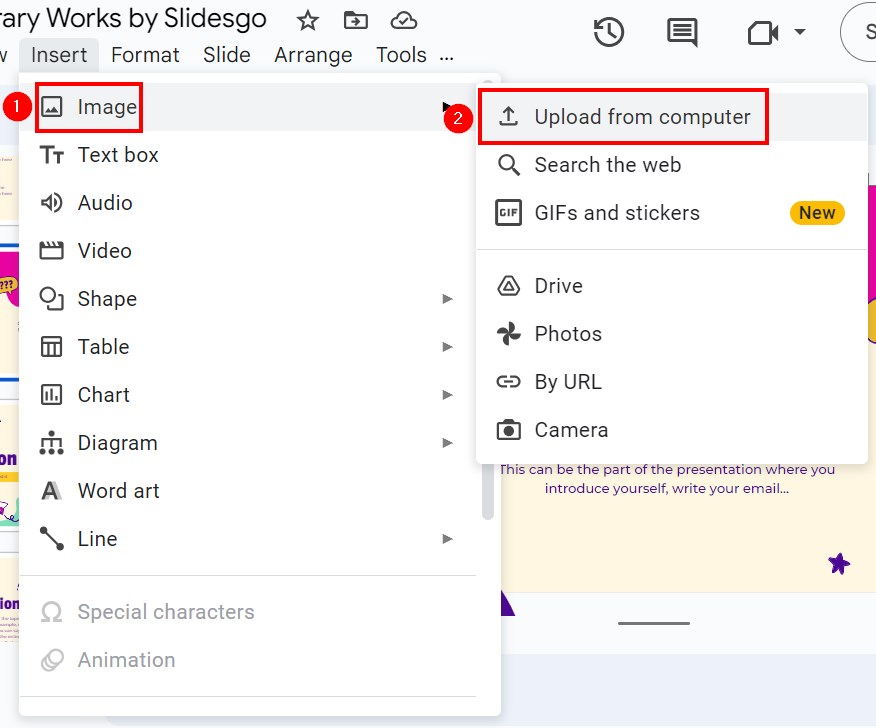 how to add gif to google slides