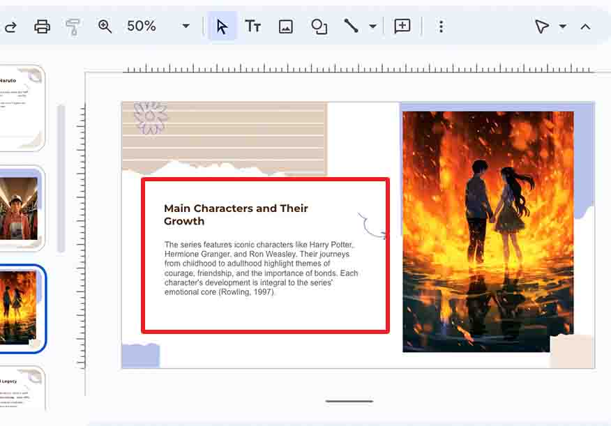 how to add citation in google slides