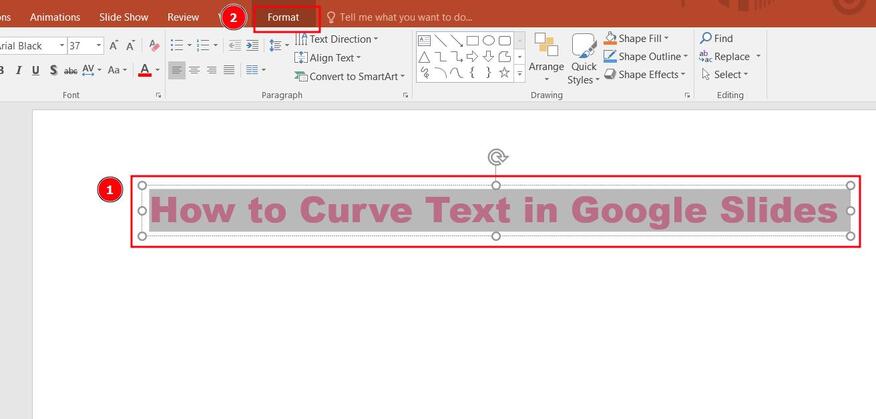 google slides curve text