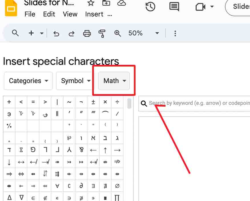 equation in google slides