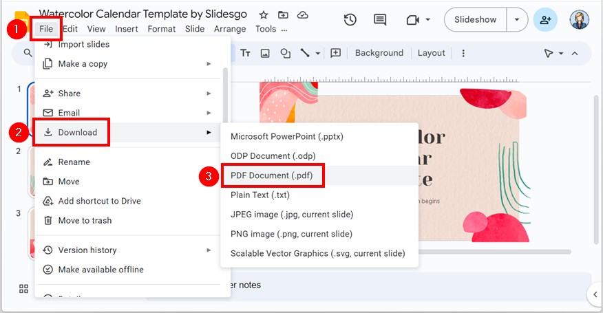 how to print google slides with multiple slides on one page