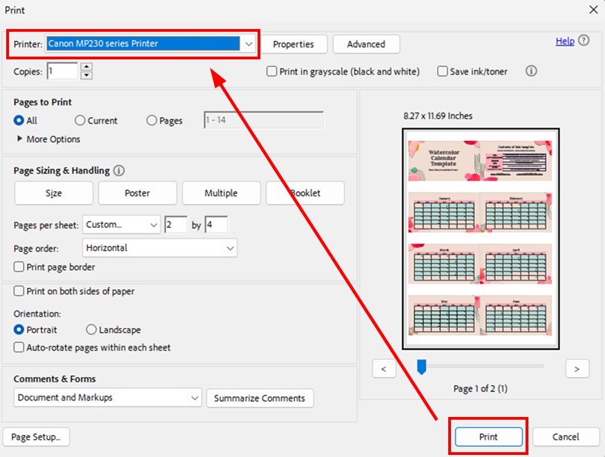 printing multiple slides on one page in google slides