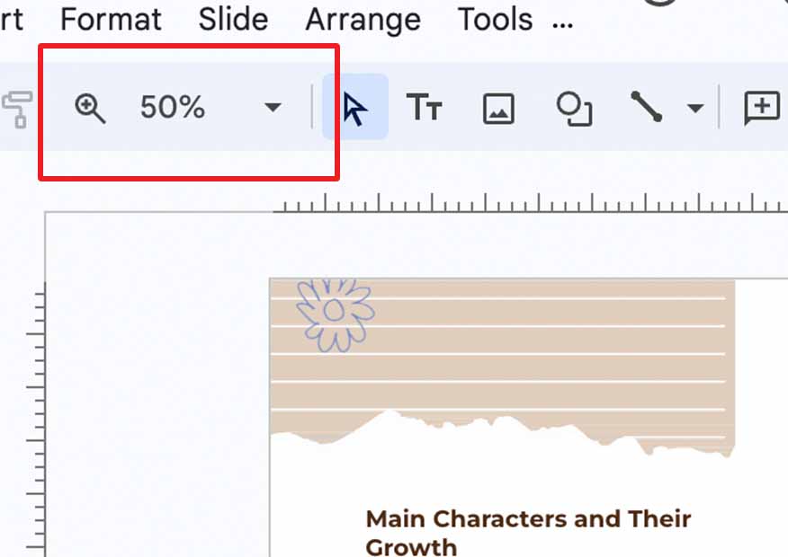 zoom in google slides