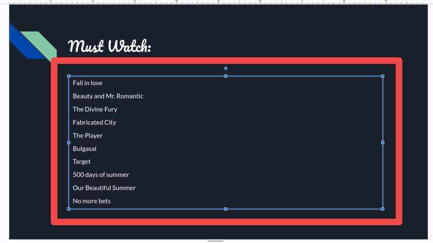 line spacing Google Slides