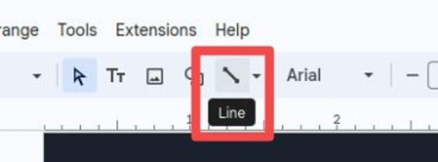 insert dotted line in Google Slides