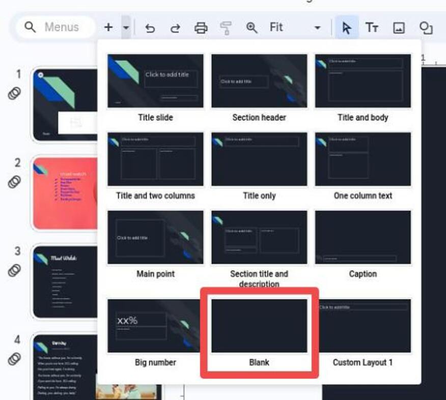 make a grid in Google Slides