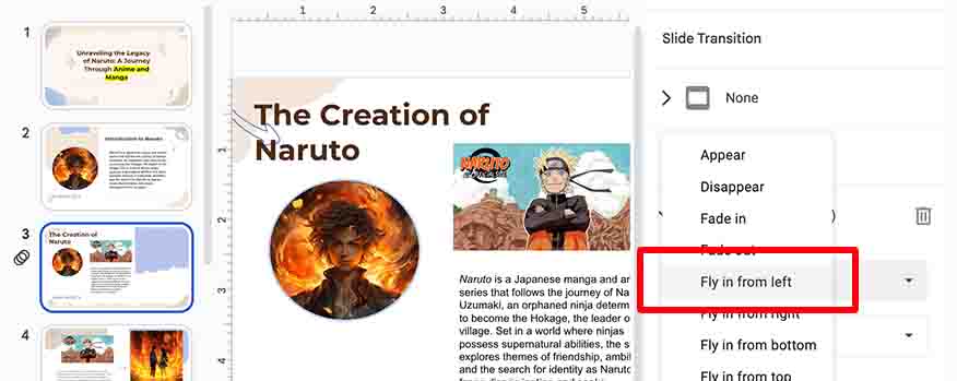 how to add animation on Google Slides