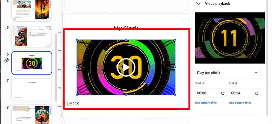 add the clock to Google Slides