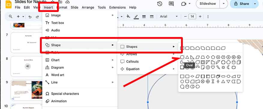 how to make venn diagram in Google Slides