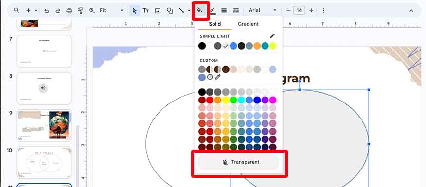 Google Slides venn diagram