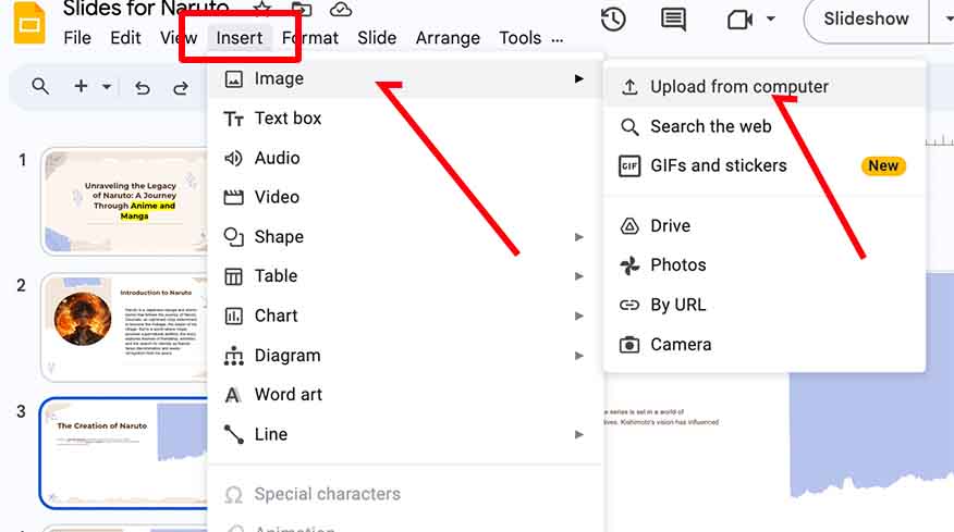 how do i add pictures to Google Slides