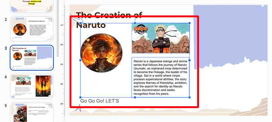 how do you group things in Google Slides