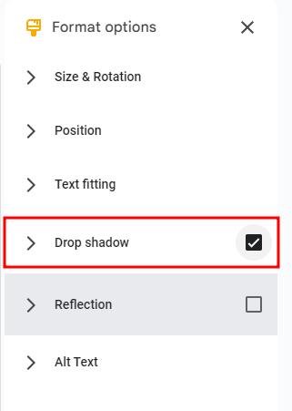 add drop shadow Google Slides