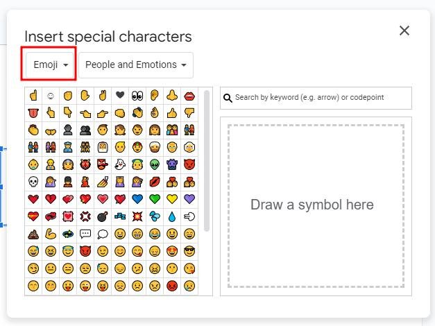 Google Slides insert emoji