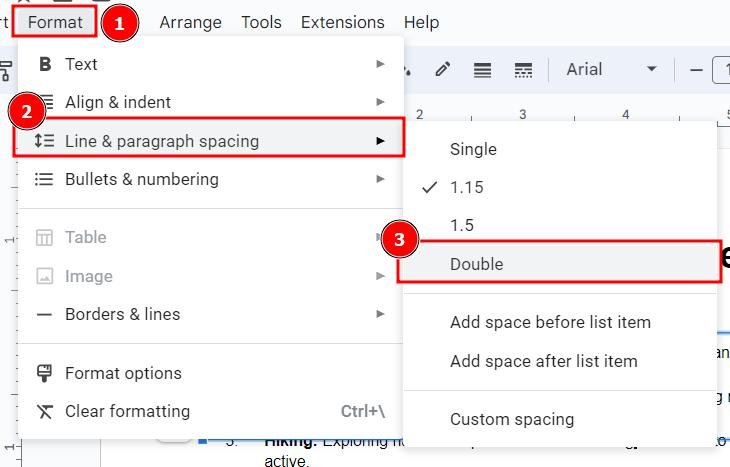 how to double spacing Google Slides