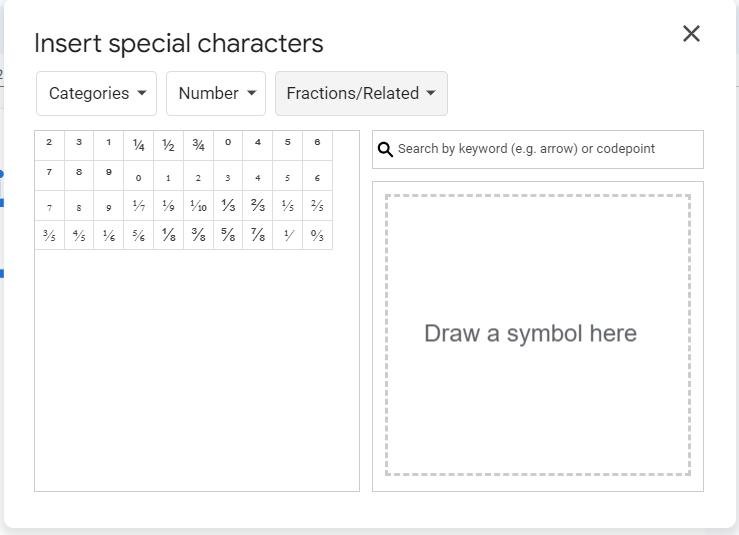 how to type a fraction in Google Slides