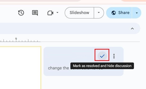 hiding comments in Google Slides