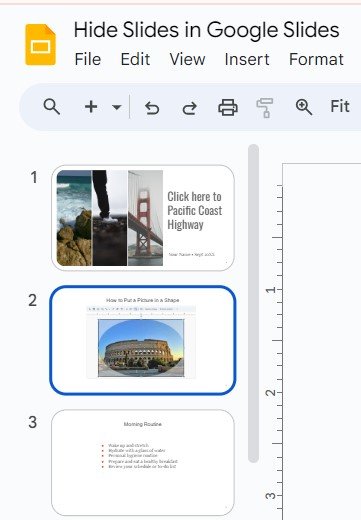 Google Slides hide slide