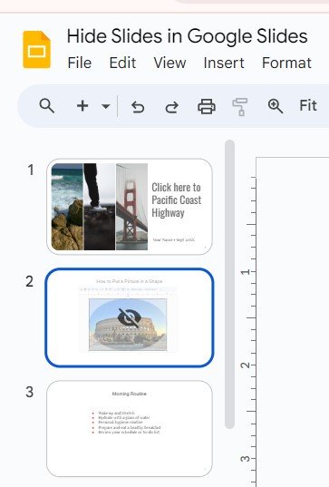 how to hide Google Slides